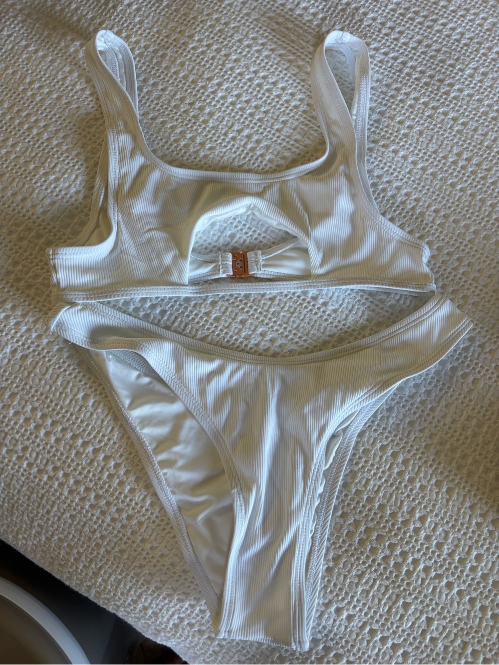 Somerfield Swim White Ribbed Two-Piece Bikini Set